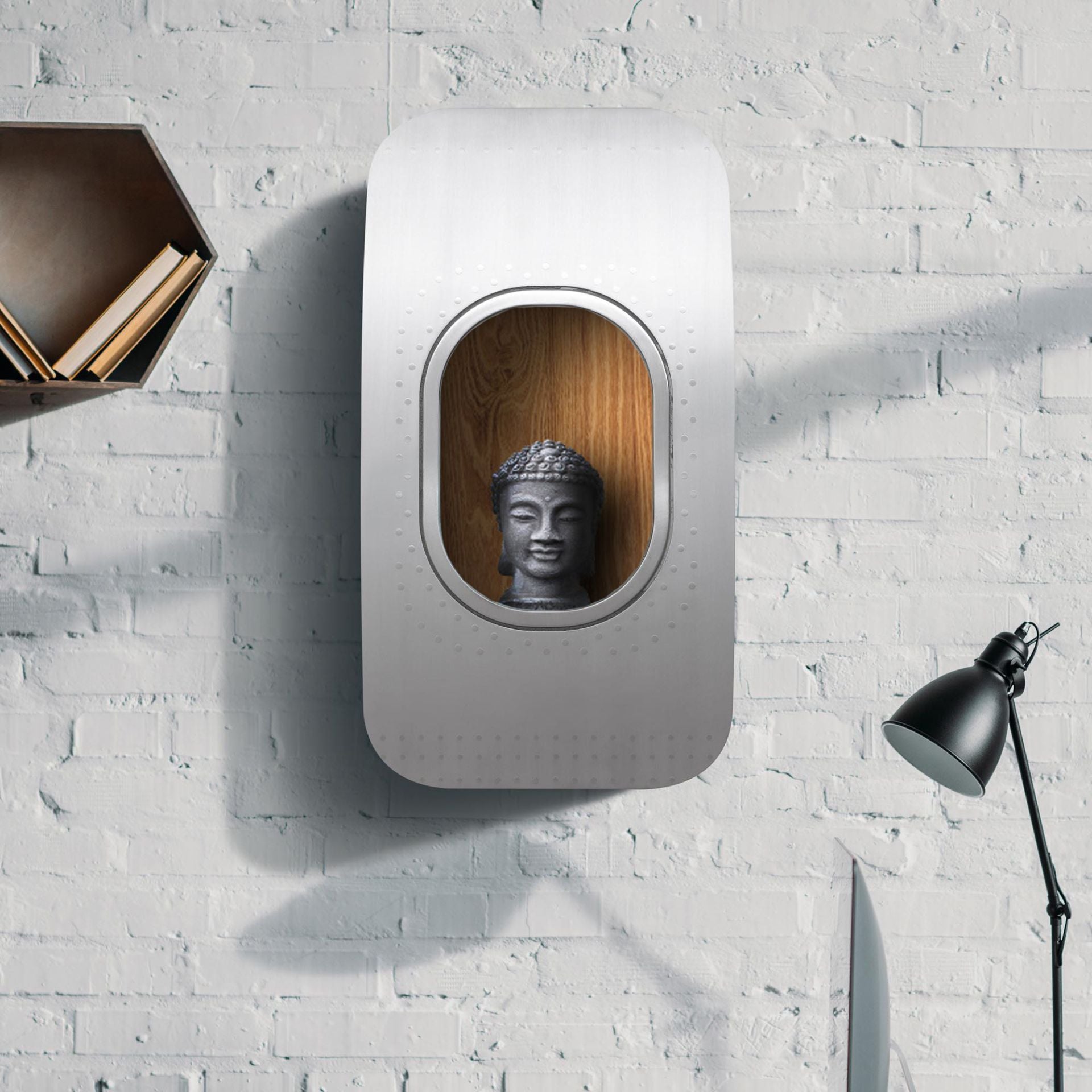 1-way wall bar - matte brushed silver