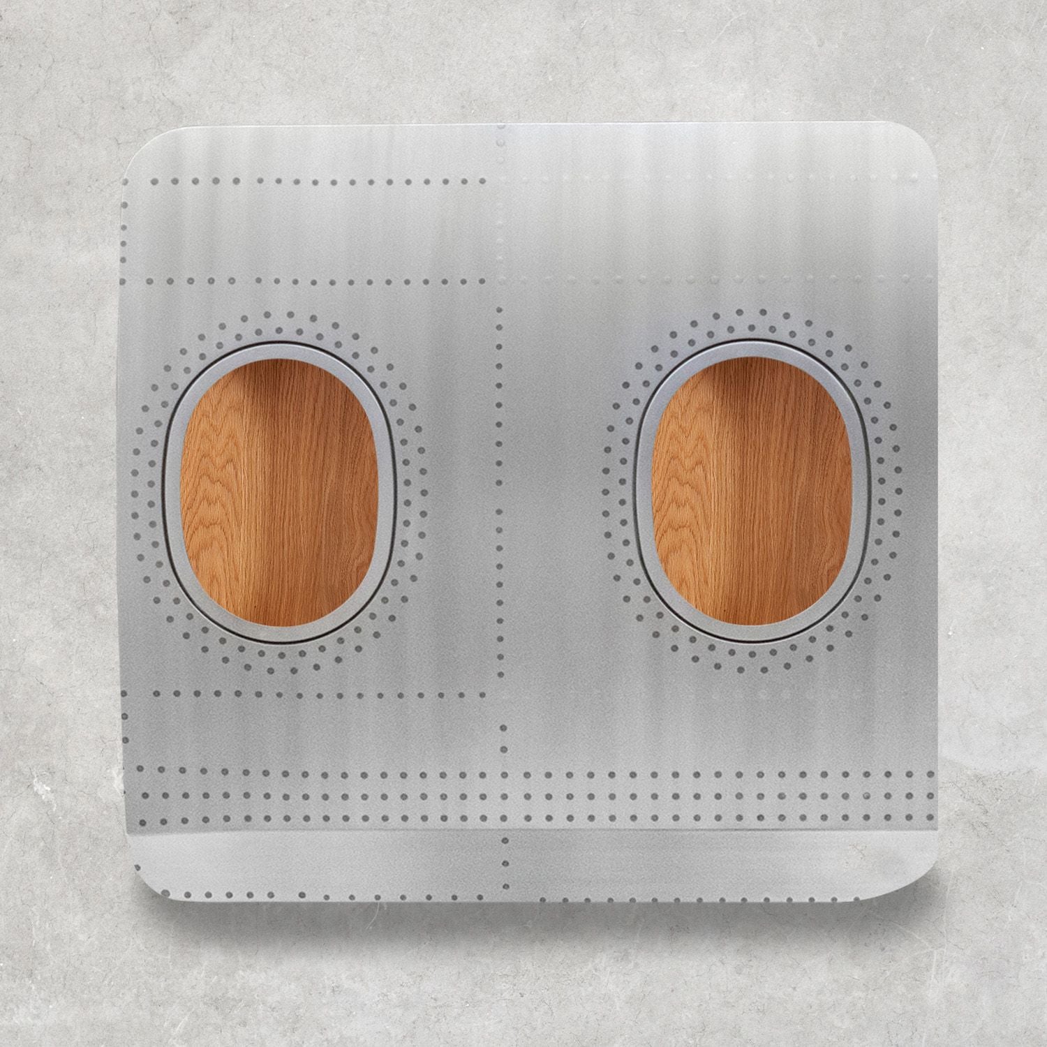 2-piece wall bar - brushed matte silver