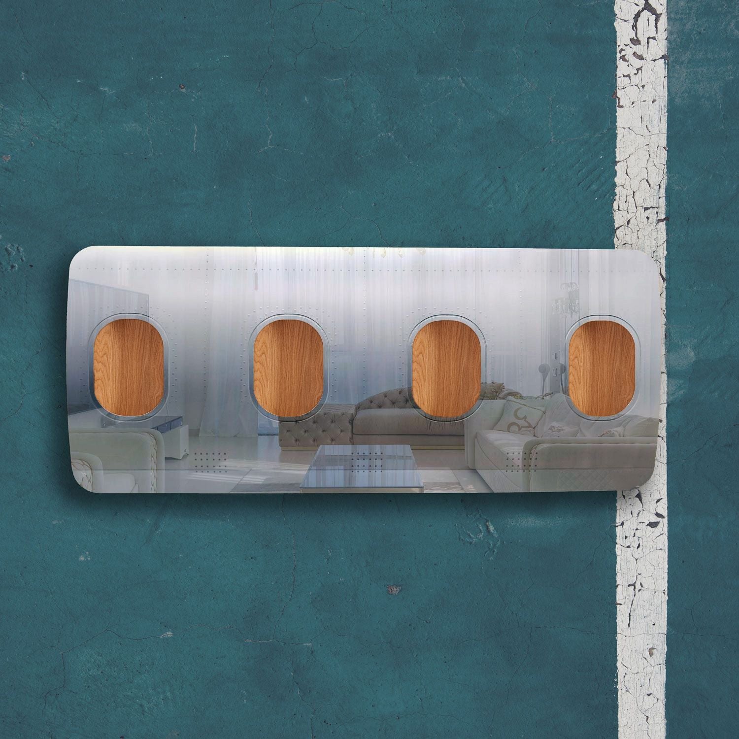 4-Compartment Wall Bar - High-Gloss Polished