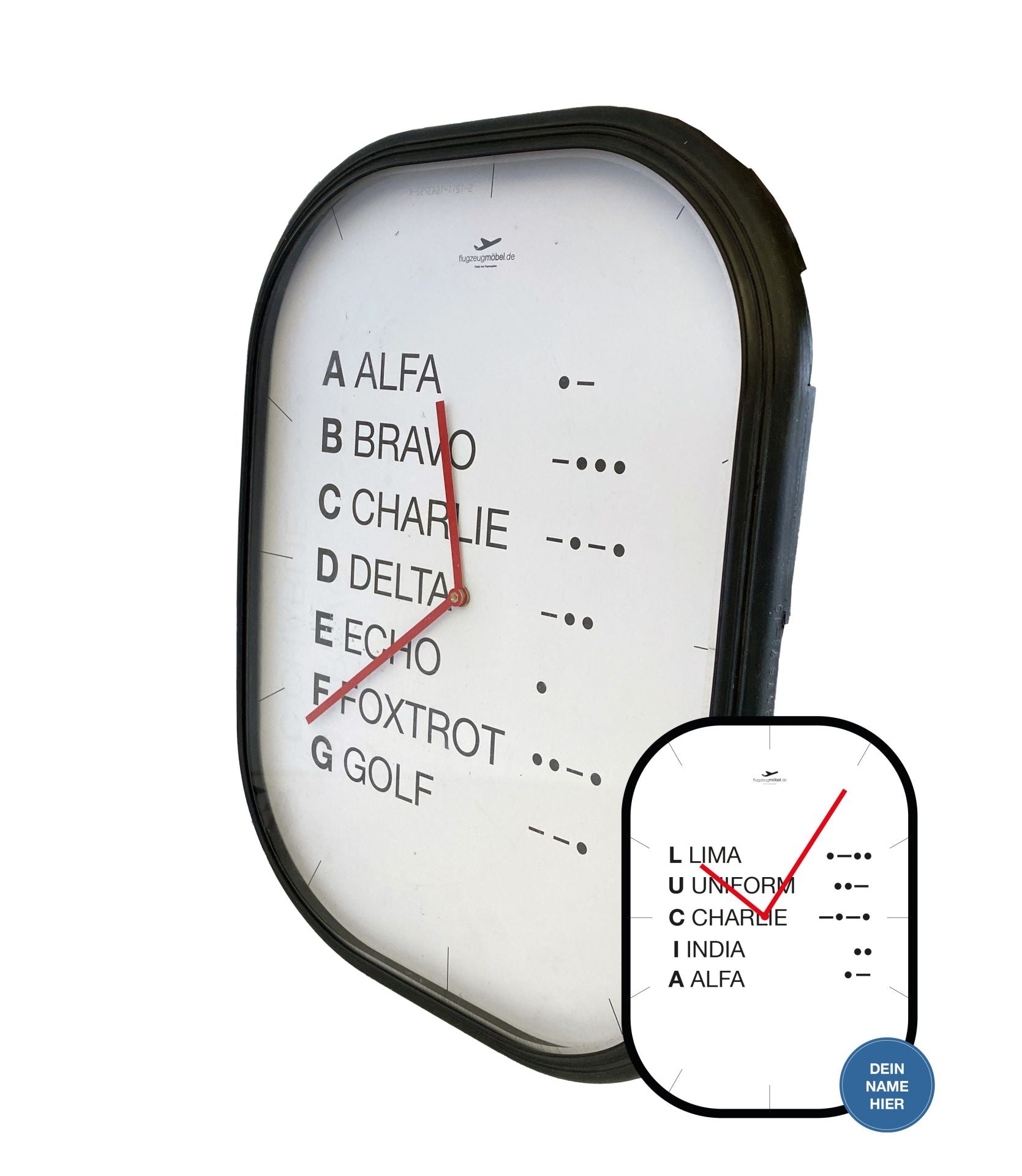 Aircraft Window Clock - Personalized with Name