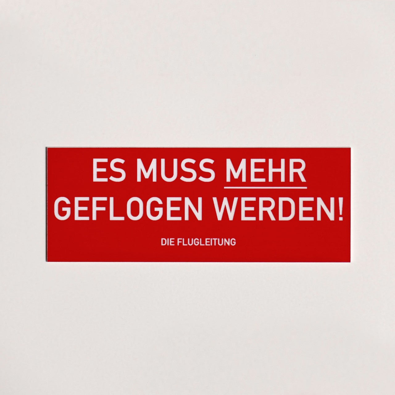 Sign/Placard "We must fly more!"