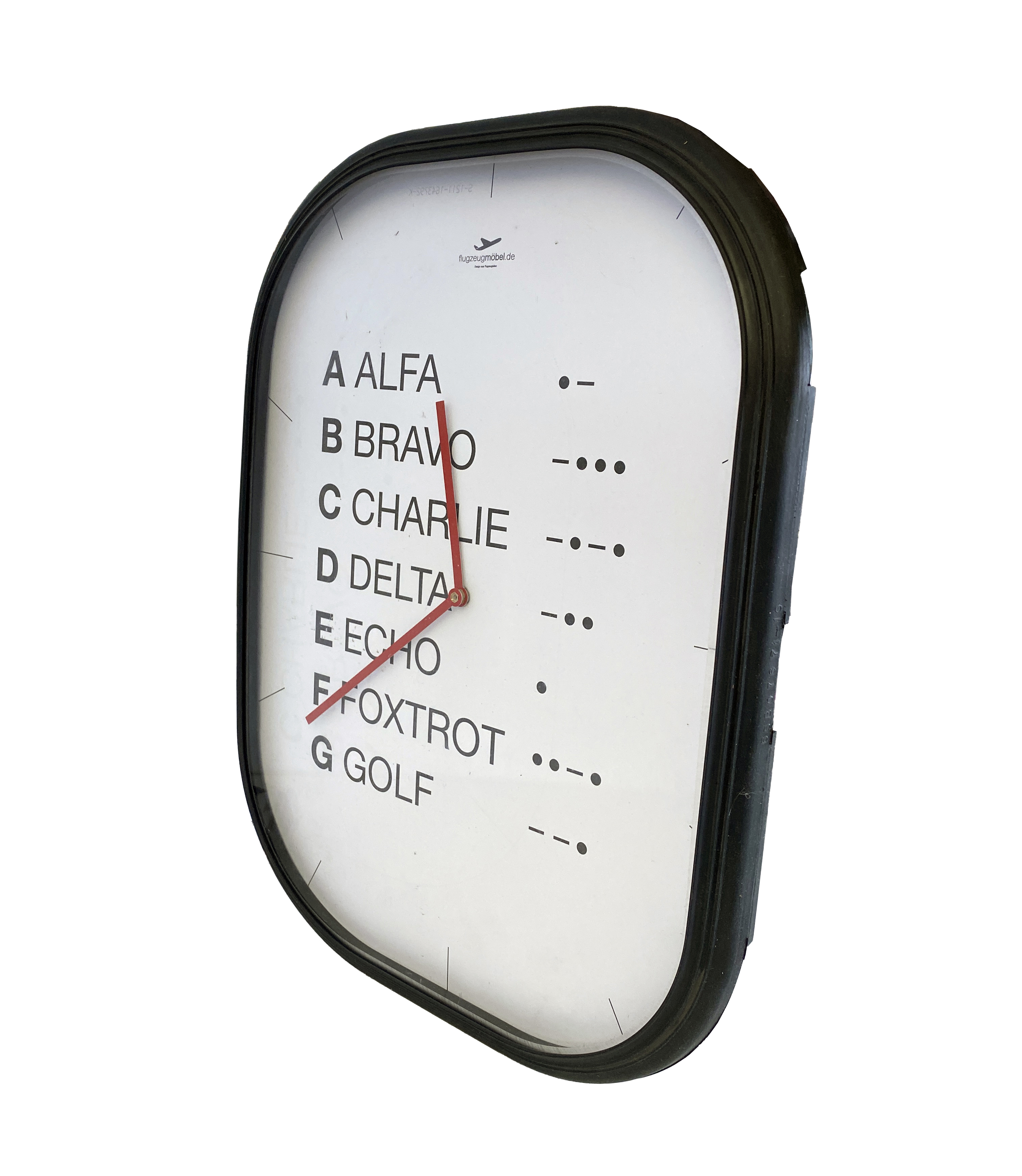 Aircraftwindow Uhr - Fliegeralphabet