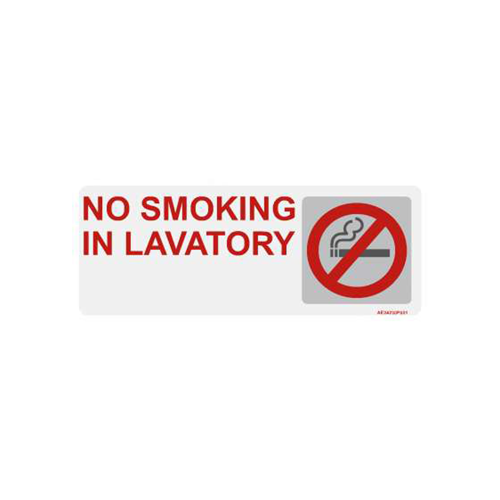 Airline Placard "No Smoking In Lavatory"