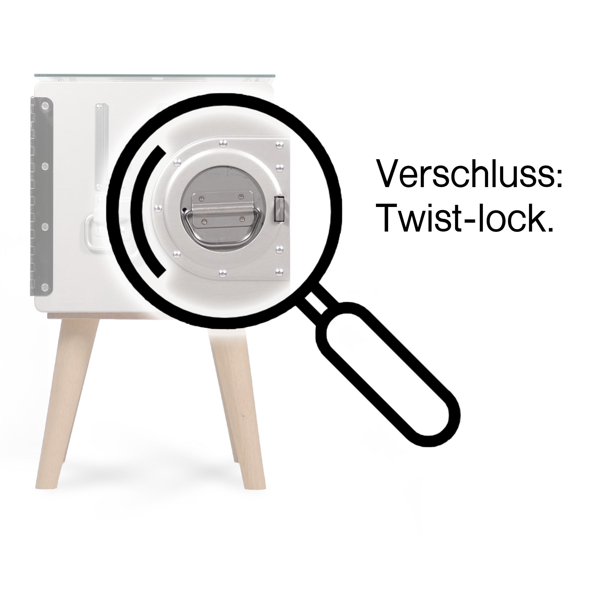 Verschluss_Eiche Beistelltisch - Standard Service Unit - Eiche