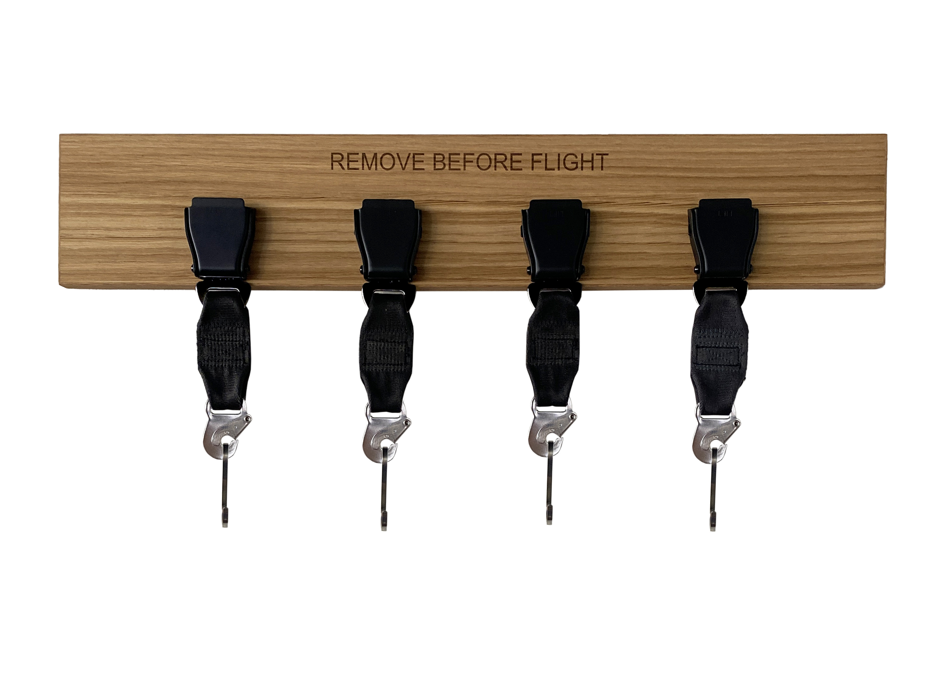 Four Seatbelt Buckle wadrobe - Oak wood with silver buckles