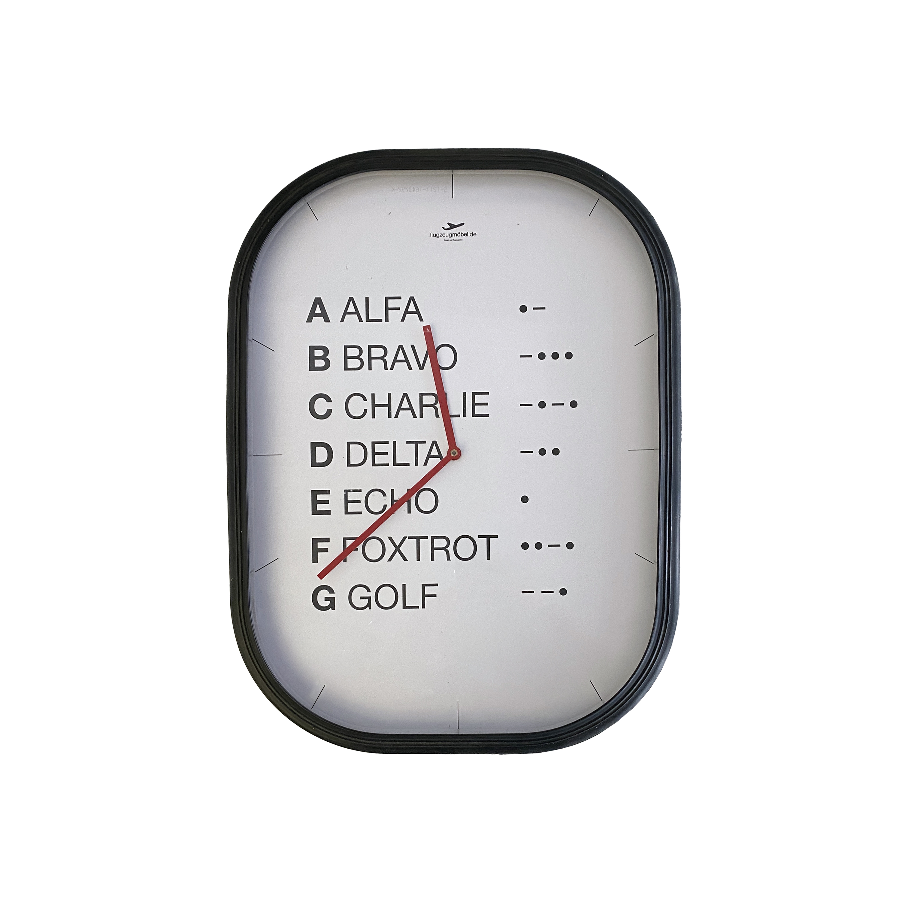 Aircraftwindow Uhr - Fliegeralphabet