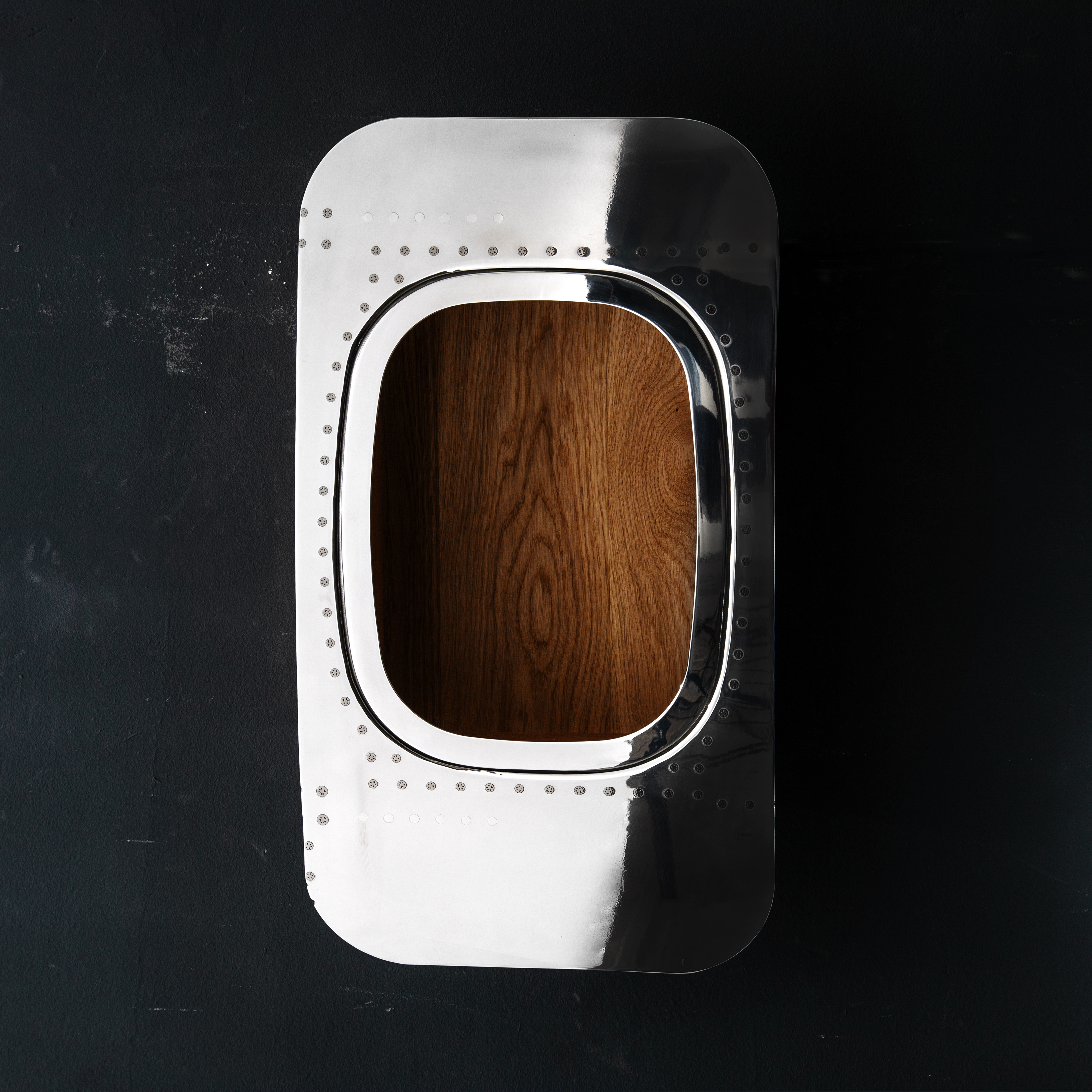1-piece wall bar - high-gloss polished, oak box, without lighting