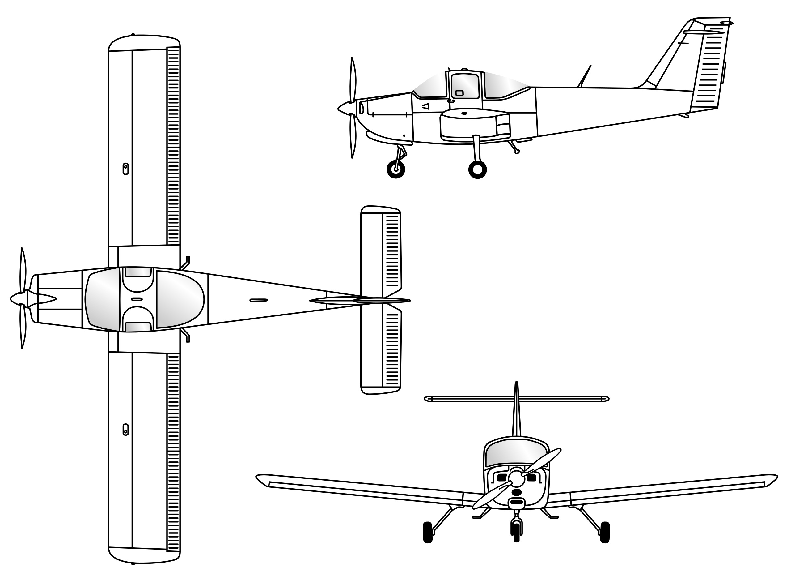 Schreibtisch/Esstisch "Tom" - Piper PA-38 Tomahawk Flügel