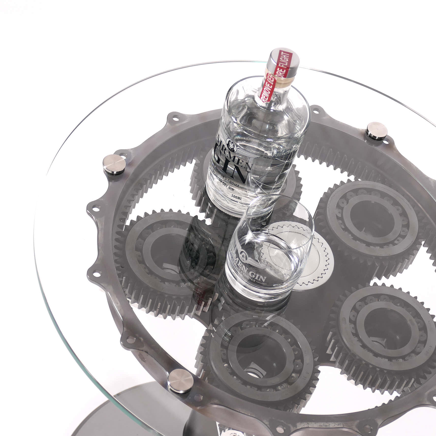 Tisch-Planet-Top-mit-Deko-c Beistelltisch - Helikopter Planetengetriebe
