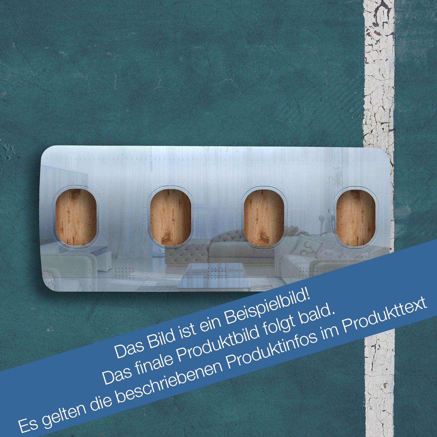 4er Wandbar - Hochglanzpoliert, Eiche Box, mit Beleuchtung    