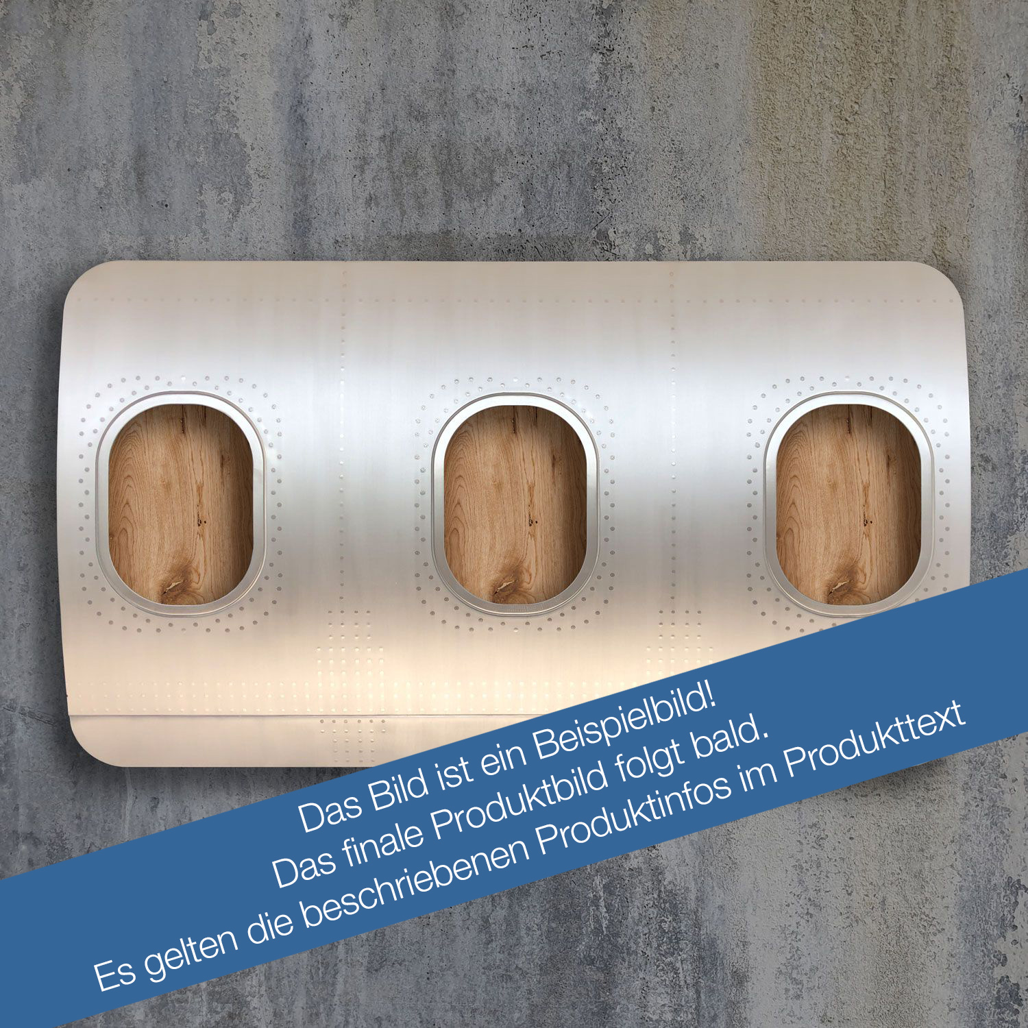 3-piece wall bar - matt brushed silver, oak box, with lighting