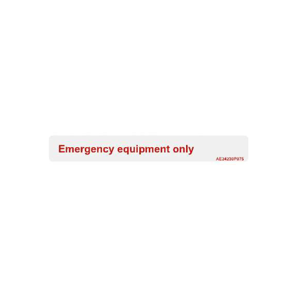 Airline Placard "Emergency Equipment Only"