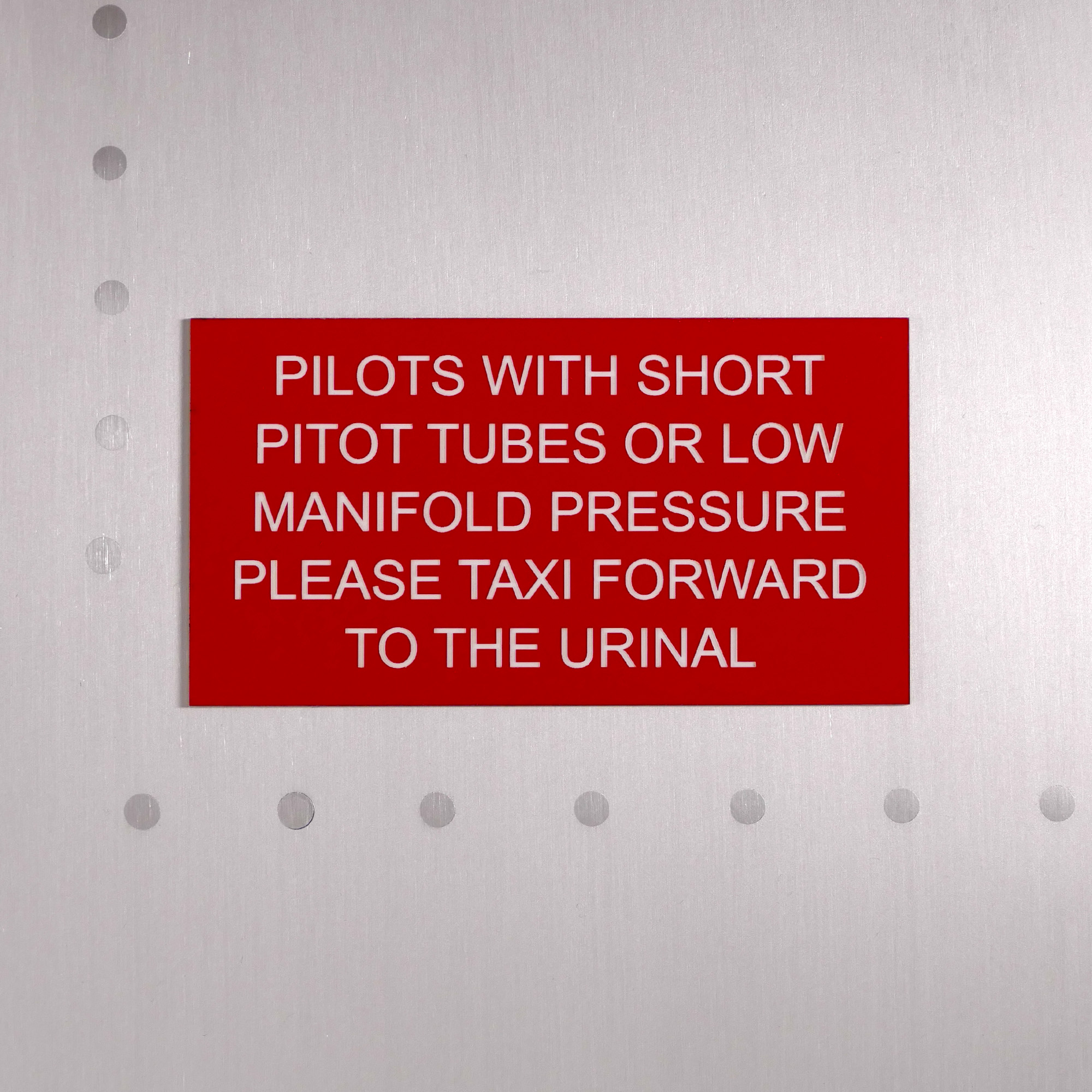 Schild/Placard "Pitot Tubes"