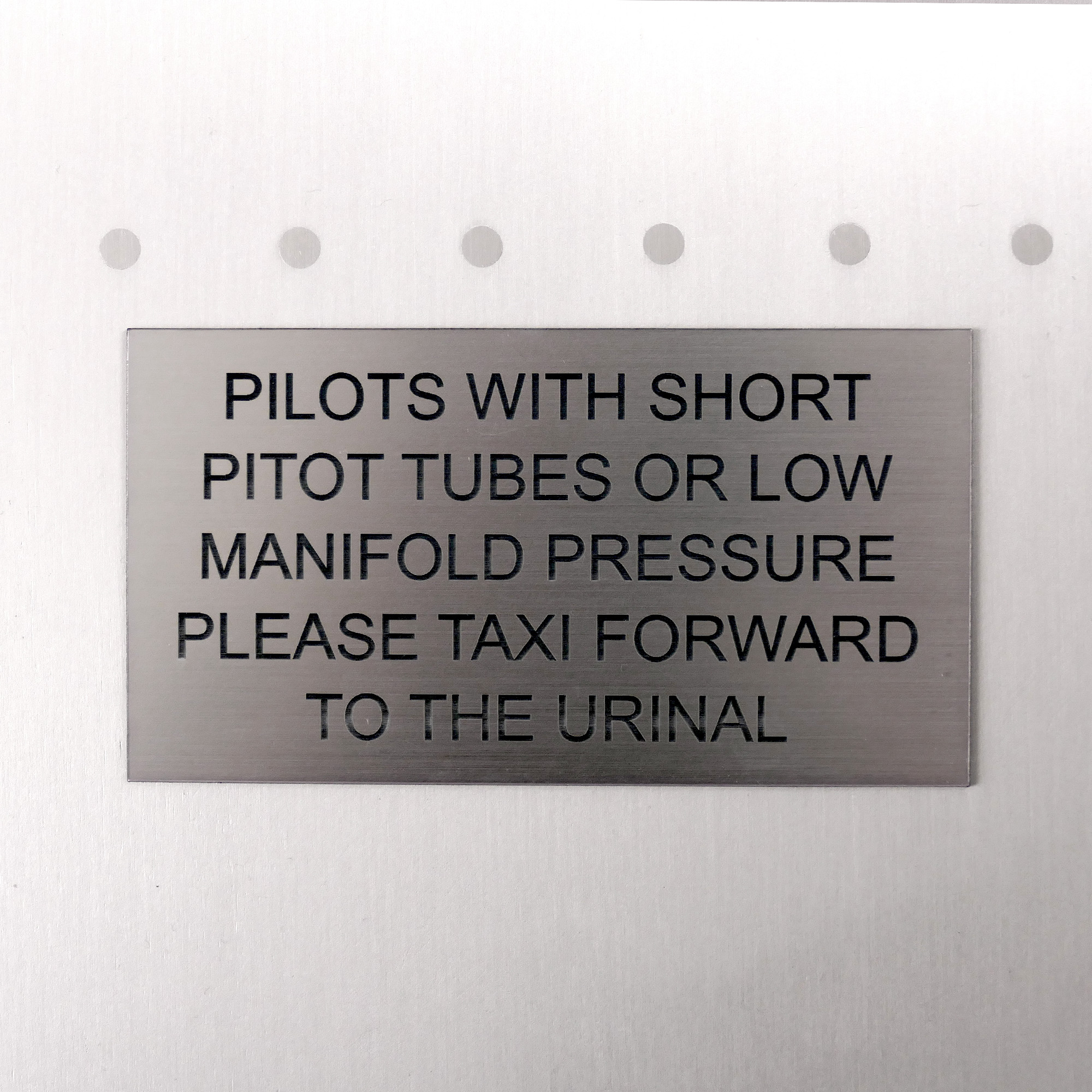 Schild/Placard "Pitot Tubes"