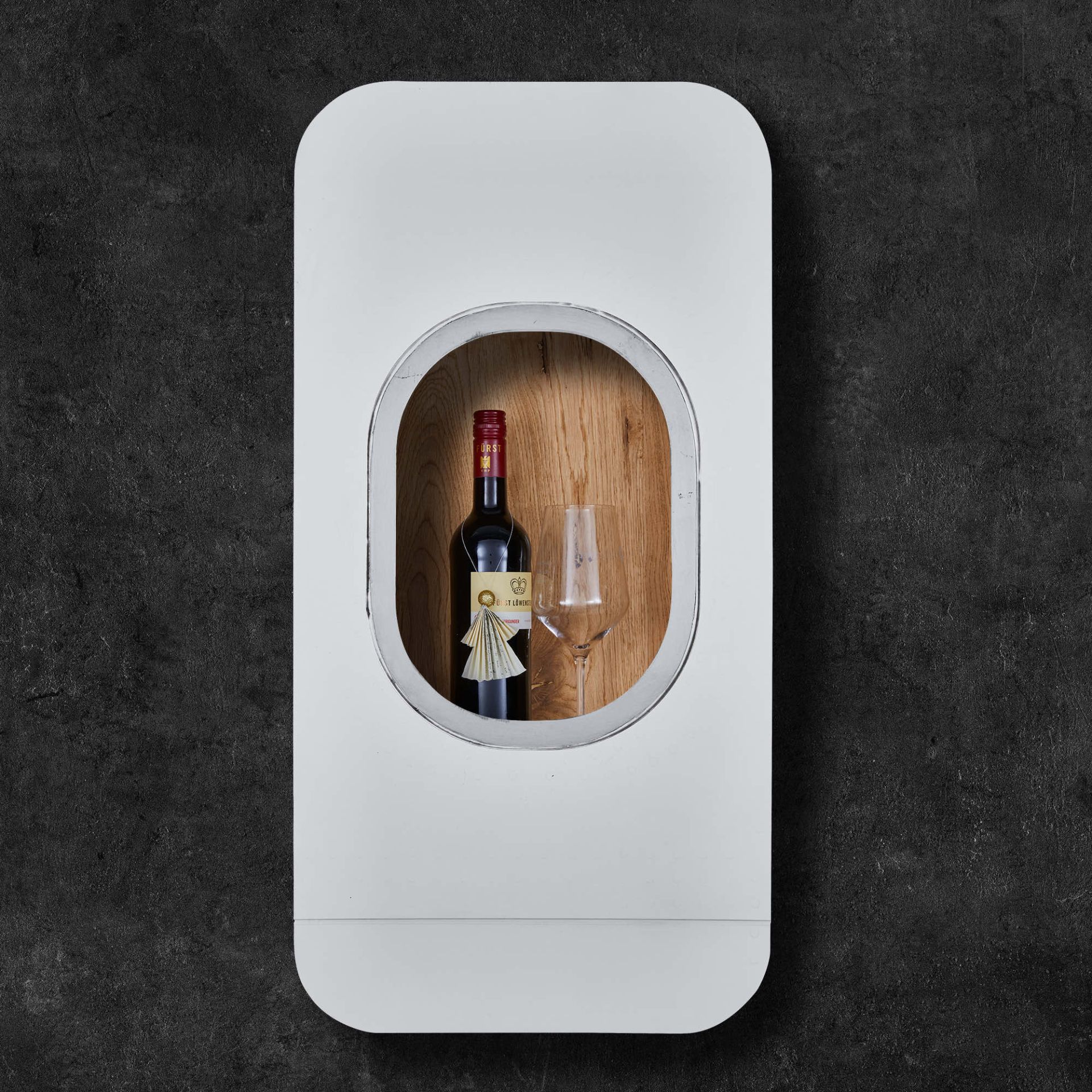 1-piece wall bar - original paint, oak box, without lighting