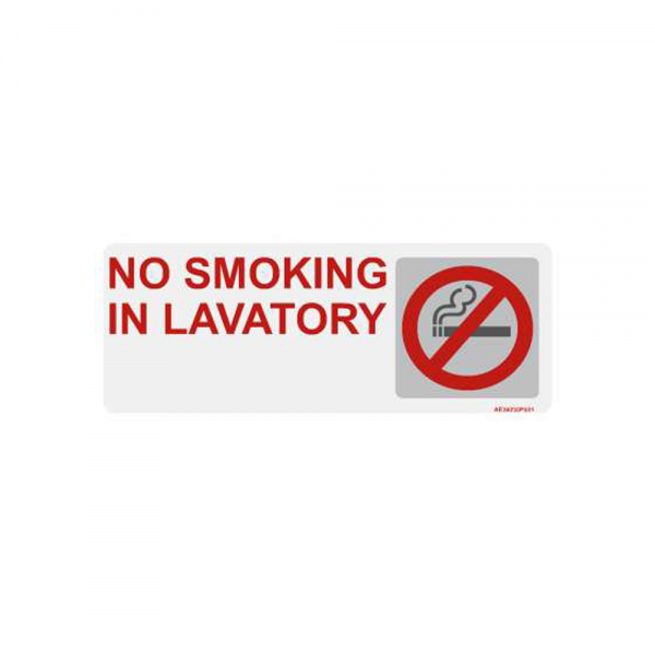 Airline Placard "No Smoking In Lavatory"