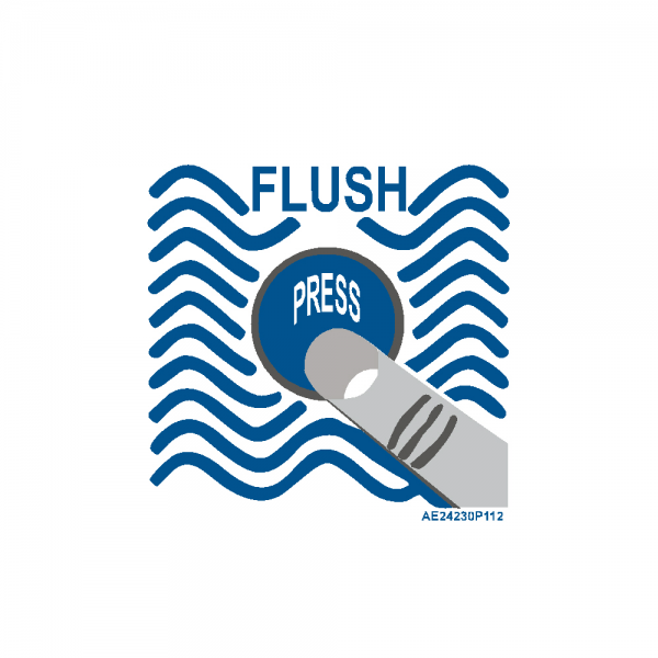 Airline Placard "Flush"