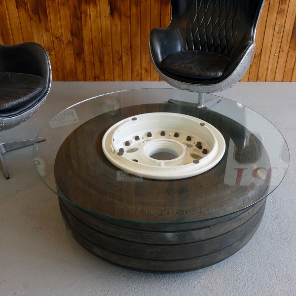 Coffee Table "Jacques" - Airliner Wheel
