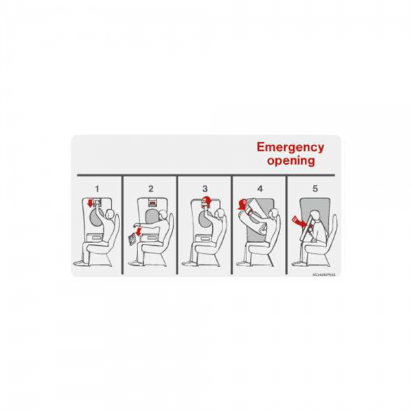 Airline Placard "Emergency Opening"