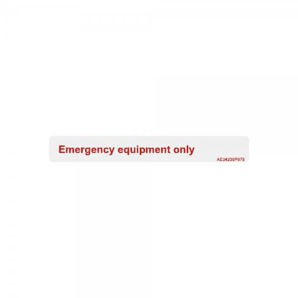 Airline Placard "Emergency Equipment Only"
