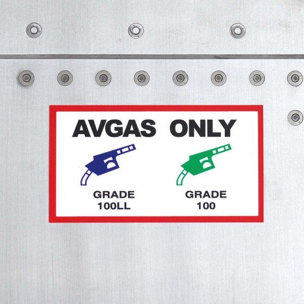 Sticker "Avgas Only"